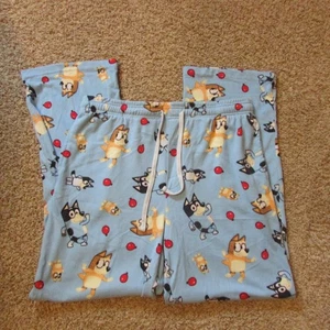 Pantalones de salón pijama azul XL cintura elástica cordón botón mosca polar nuevo sin etiquetas - Imagen 1 de 2