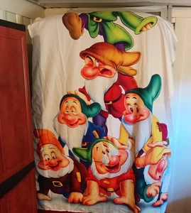 Snow White & The Seven Dwarfs Graphic Fabric Disney Print Curtain Panels Two Pcs - Picture 1 of 14