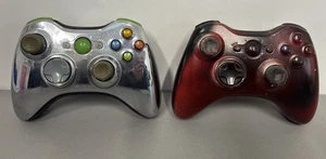 Xbox 360 Wireless Controller Silver And Red - Picture 1 of 10