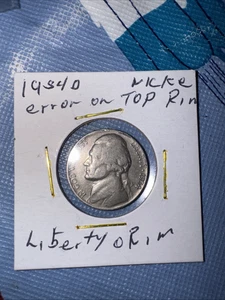 1954 D Nickle Filled In D, Error Too Rim, Liberty On Rim - Picture 1 of 7