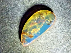 Unique Natural Dominican Clear Deep Blue Amber Polished Stone 30mm - Picture 1 of 6