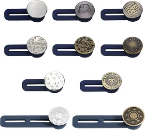 10 PIEZAS Extensores de Botones Sin Coser para Jeans y Pantalones, Cintura Ajustable para Comfo - Imagen 1 de 6