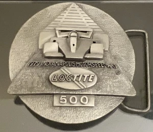 VTG 1979 Indy 500 Motor Speedway Loctite Pewter Belt Buckle Ltd Ed 100 of 500 - Picture 1 of 12