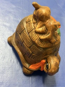 Vintage Retro 1960er California Originals Keramik Schildkröte und der Hase Keksdose - Bild 1 von 6