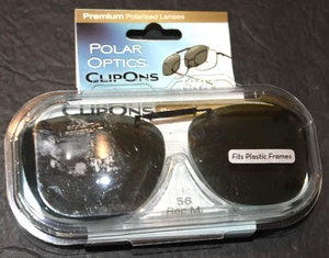 PREMIUM POLARISIERTE CLIP-ON SONNENBRILLE, 56 Rec 1, 100% UV-Schutz, + Etui, Neu - Bild 1 von 4
