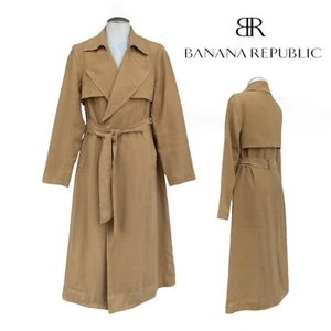 BANANA REPUBLIC Womens SP S PETITE Long Belted Trench Coat Wrap Jacket Duster - Picture 1 of 24