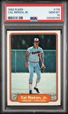 Fleer #176 1982 Cal Ripken Jr. Rookie PSA 10 gemas como nuevo *¡Centrado perfecto!* Foto 1 de 3