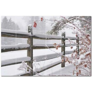 Murale da parete piastrella ceramica invernale PT501228. Piastrelle 25,5"" L x 17"" H (24) 4,25 - Foto 1 di 1
