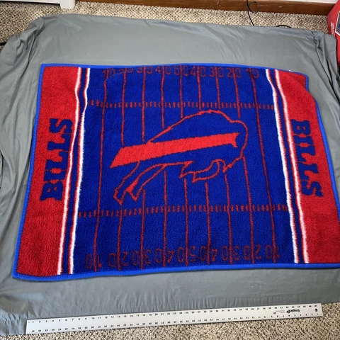 Vintage BUFFALO BILLS Stadium Fleece Throw Blanket BY NORTHWEST CO 46x56 Cover