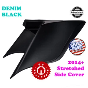 Advanblack Denim Black Stretched Extend Side Cover Panel fit 14+ Harley Touring - Picture 1 of 12