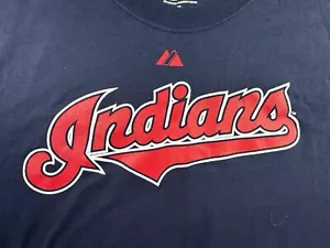 CLEVELAND INDIANS Maglietta Uomo XL Blu 2008 Majestic Grady Sizemore MLB #24 - Foto 1 di 10