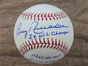 Bobby Richardson Auto Signed “Stat Ball” MLB Baseball w/COA JSA CoA EE69908 - Picture 1 of 4