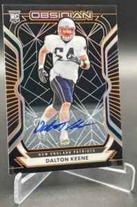2020 Panini Obsidian NFL #03/75 Dalton Keene Patriots Rookie Orange Etch Auto SP - Picture 1 of 2