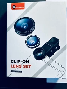 Jeu de lentilles CLIP-ON pour iPhone macro + grand angle - Photo 1/3