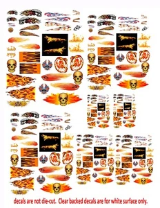 1:24 1:32 1:43 1:64 FLAMMEN 2 AUFKLEBER FÜR DRUCKGUSSAUTOS & MODELLAUTOS - Bild 1 von 1