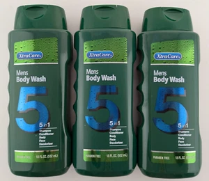 3 x XtraCare Mens Body Wash 5 in 1 Shampoo Conditioner Deodorizer Face 532ml NEW - Picture 1 of 3