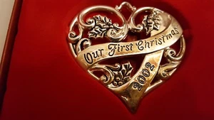 Gorham ORNAMENT 2002 Silverplate 1st Christmas Together - Bild 1 von 3