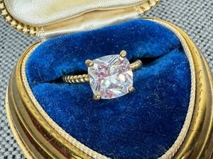 TH JCL 1.32 Ct Radiant cut 925 Twisted Shank Simulated Diamond Size 6 - Picture 1 of 3