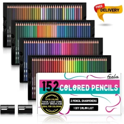 152 Premium Professional Colouring Pencils Set Colours Artist Kids Adults - Image 1 of 4