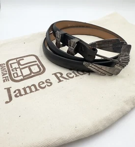 James Reid Navajo Pueblo argento sterling 925 western cintura fibbia set misura 36 - Foto 1 di 5