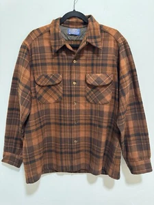 Camicia vintage Pendleton colletto ad anello patta tasca tavola abbottonata taglia L lana 1962 - Foto 1 di 6