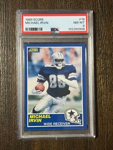 1989 Score #18 Michael Irvin RC Cowboys HOF PSA 8 - Picture 1 of 2