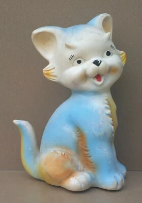 Ancien JOUET POUET gros CHAT FONCTIONNE old toy squeaker CAT - Photo 1/4