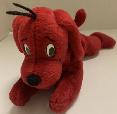 Bolsa de frijoles CLIFFORD THE BIG RED DOG vintage 1997 bolsa de felpa escolástica 8" con clip Foto 1 de 4