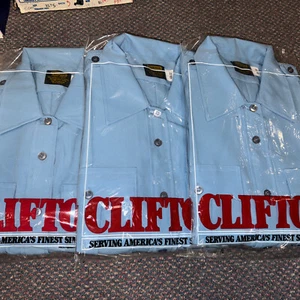 3 Clifton hellblaue Supershirts 48x32 Polizei Feuerwehrmann Reißverschluss - Bild 1 von 3