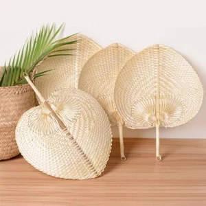 Mosquito Repellent Hand Fan Handmade Heart Shaped Bamboo Woven Fan Chinese -bu - Picture 1 of 5
