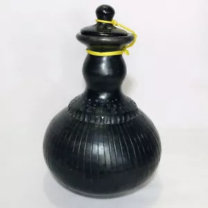 "Botella de agua artesanal de arcilla negra Labu Sayong calabaza para beber Malasia 5,5""" - Imagen 1 de 5
