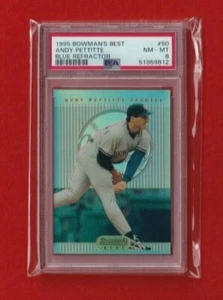 1995 Bowman's Best Andy Pettitte Blue Refractor New York Yankees #50 PSA 8 - Picture 1 of 2