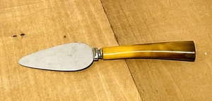 Servizio Spandiformaggio 7" Bakelite Inox Vintage Dessert Marmorizzato Marrone Oro - Foto 1 di 5