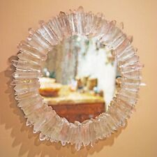 Round Shape Marble Mirror Crystal Random Work Cheval Mirror for Hotel Room Decor