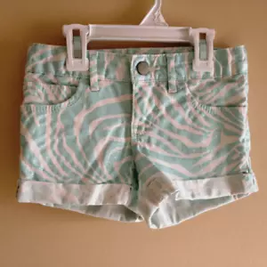 Gap kids Girls Denim Short Blue Zebra Print Size 6 - Picture 1 of 3