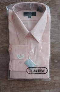 Jean Rive Womans Pink Long Sleeve Dress Shirt Button Down Poly Cotton 15 1/2 - Picture 1 of 4