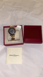 Ferragamo Men's FERRAGAMO 1898 Chronograph Two-Tone Steel Date Watch GOLD band - Picture 1 of 8