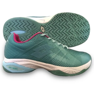 Zapatos de tenis para mujer Lotto Mirage 300 III SPD precio de venta sugerido por el fabricante $110 azul verde rosa (NUEVOS) Foto 1 de 4