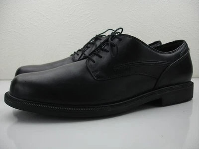 Zapatos Oxford de cuero negros impermeables con cordones para hombre talla 14 B N Dunham Burlington Foto 1 de 4