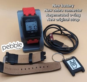 Smartwatch PEBBLE STEEL BLACK - LIKE NEW!!! COMO NUEVO!!! - Q204354E021H - Zdjęcie 1 z 11