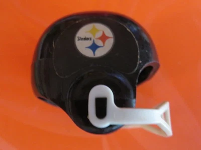 Minicasco de fútbol americano de plástico Steelers 1970, logotipo de la era Terry Bradshaw, Gumball Foto 1 de 4