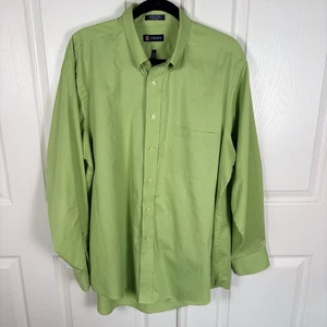 Chaps Dress Shirt Mens XL Green Classic Fit Twill 17.5 34-35 Wrinkle Free - Picture 1 of 7