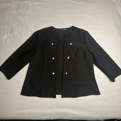 Blazer Love Scarlett para mujer talla XL negro elástico frente abierto mangas 3/4 dorado Foto 1 de 4