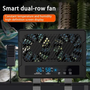 Ventilation Fan for Reptile Enclosure Digital Humidity Controller Double Fan - Picture 1 of 7