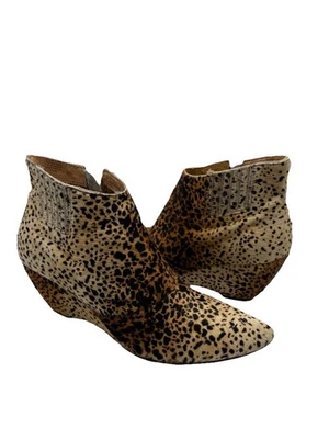 Botín de cuña Matisse Nugent pelo de vaca en cuero de leopardo piel real talla 9,5 Foto 1 de 4