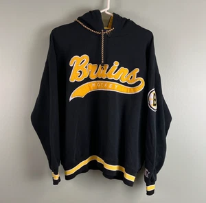 VTG Boston Bruins Hockey Starter NHL Embroidered Men's Hoodie Sweatshirt Sz LG - Picture 1 of 10