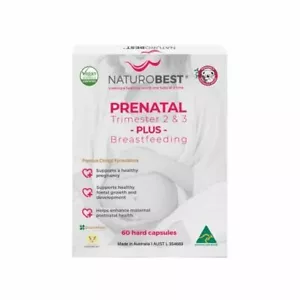 NaturoBest Prenatal Trimester 2 & 3 Plus Breastfeeding 60 Capsules - Picture 1 of 1