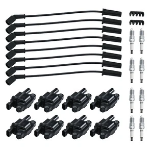 Spark Plugs And Wire And Coil Packs Ignition Coil Set For GM 4.8 5.3 6.0 6.2 7.0 - Picture 1 of 12