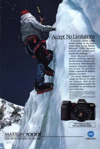 1990 Minolta Camera: Accept No Limitations Vintage Print Ad - Picture 1 of 1
