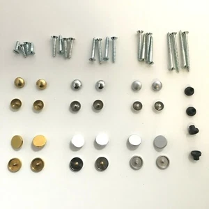 Mirror Screws - Choice of Dome or Disc Caps in Brass, Chrome & Satin Finish - Picture 1 of 7